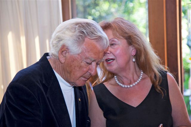 Hon.Bob Hawke, Former Prime Minister of Australia & Aniela at the Grand Opening 'A Century of Boyd' 24 March 2012