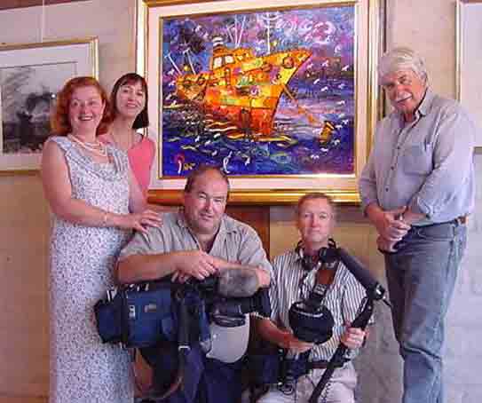 PHOTO: The ABC TV crew, of Australian National News filming John Perceval Retrospective in Galeria Aniela (2000)