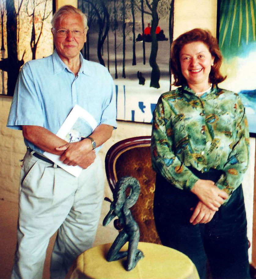 Sir David Attenborough and Aniela 2002