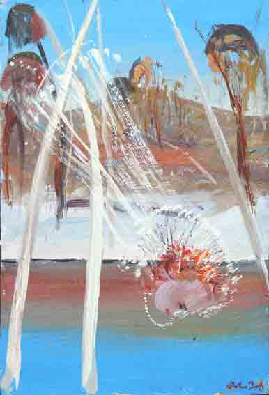 SOLD - Arthur Boyd, Bride Drinking from Shoalhaven River 1970-75, oil on board, 31 x 21 cm