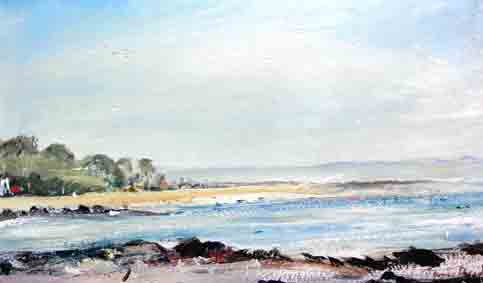 Jamie Boyd, 16-12 Beaumaris beach, oil on board, 12.7 x 20.4 cm