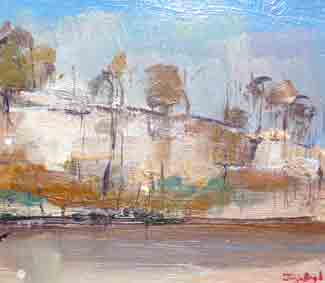 Jamie Boyd, 3-12 Shoalhaven escarpment, oil on board, 15 x 17cm 