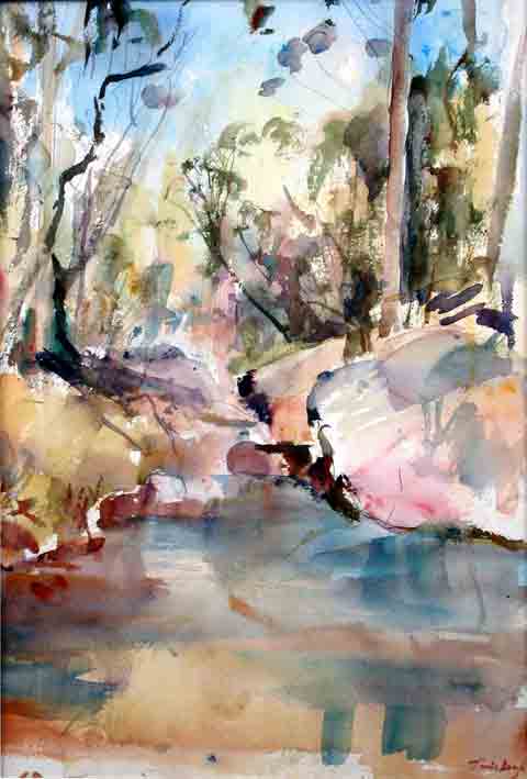 Jamie Boyd, 12-10 Shoalhaven Creek, Watercolor, 40 x 27 cm