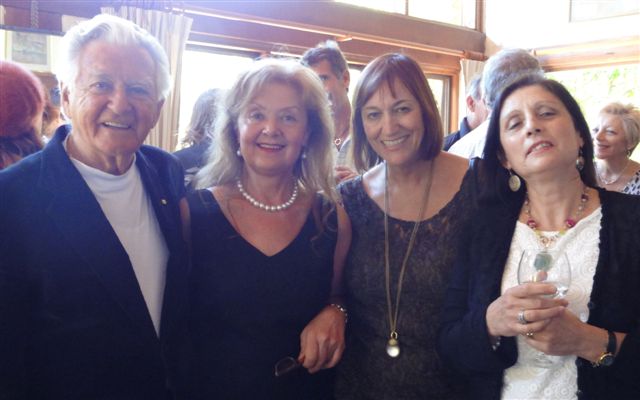 PHOTO: (from left) Hon. Bob Hawke the former Prime Minister of Australia, Aniela Kos, Anne Maria Nicholson Reporter ABC TV, Helena Boyd